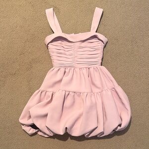 NWOT Zara Light Pink Poofy Babydoll mini dress size xs